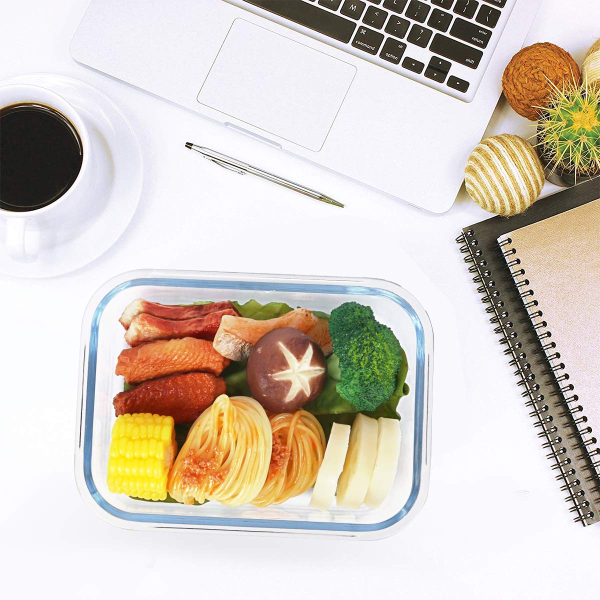 M MCIRCO [8-Pack,30 oz] Glass Meal Prep Containers,Glass Food Storage Containers,Airtight Glass lunch Containers with Lids - Microwave, Oven, Freezer and Dishwasher