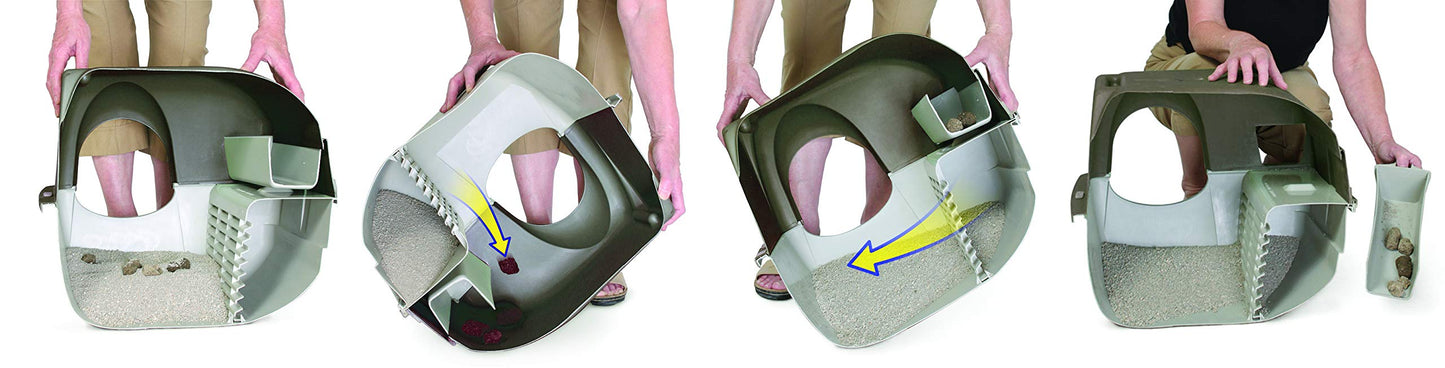 Omega Paw NRA15 Self Cleaning Litter Box Regular Size,Grey