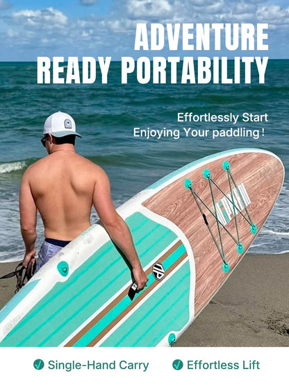 Niphean Inflatable Stand Up Paddle Board with Stabiltrac Fin Design and SUP Accessories, Anti-Slip EVA Deck, 10’6’’ Inflatable Paddle Boards for Adults & Youth of All Skill Levels