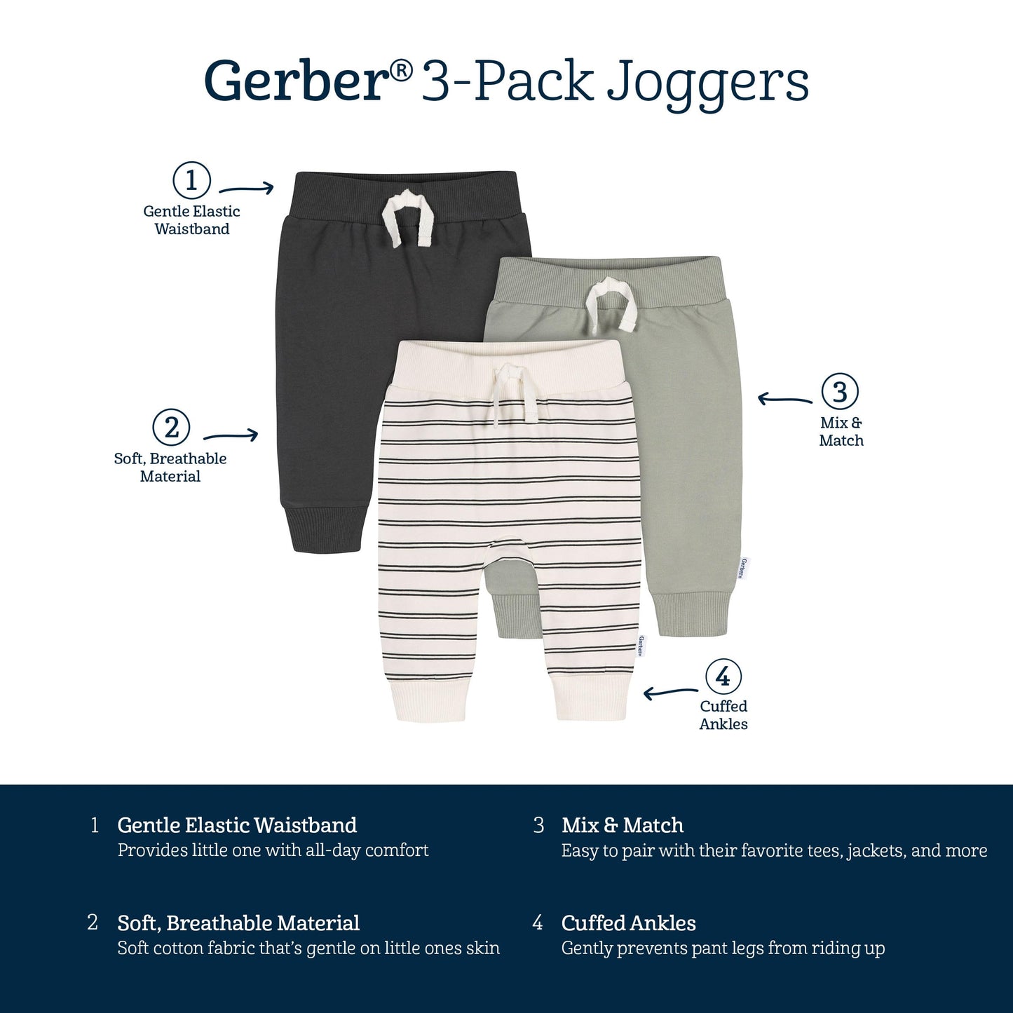 Gerber Baby Boy's Infant Toddler Jogger Pants, Cozy Adventure