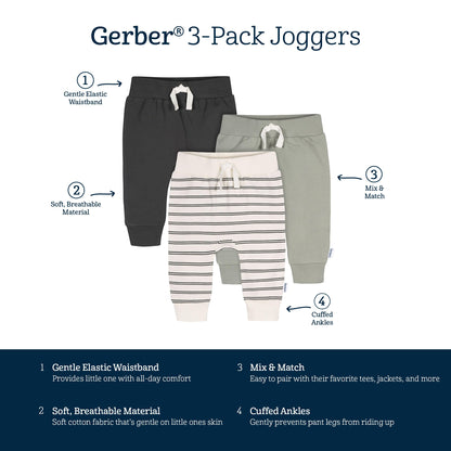 Gerber Baby Boy's Infant Toddler Jogger Pants, Cozy Adventure