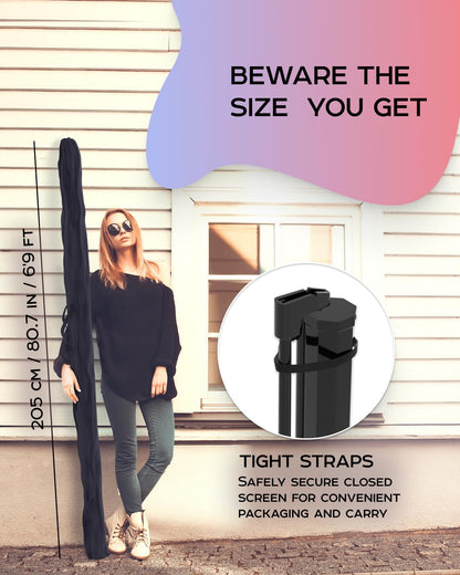 PropVue Projector Screen with Stand 84" - Indoor & Outdoor Projection Screen for Movie or Office Presentation - 16:9 HD Premium Wrinkle-Free Tripod Screen for Projector with Carry Bag & Tight Strap