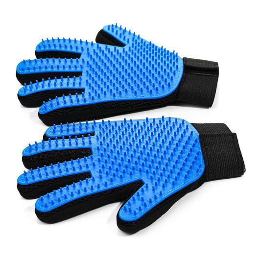 NVNAN Cat & Dog Grooming Gloves for Shedding - Efficient Deshedding Pet Grooming Gloves 2-in-1 Deshedding Brush & Massage Mitt-Safe for Dogs & Cats (1 Pair Blue)