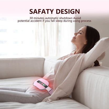 Portable Cordless Heating Pad, Heating Pad for Back Pain with 3 Heat Levels & 3 Vibration Massage Modes, Portable Electric Fast Heating Belly Wrap Belt for Women and Girl(Pink)