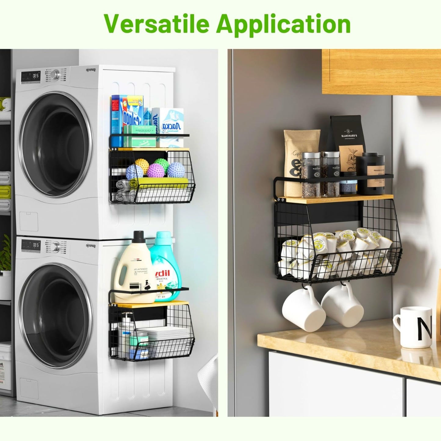 Magnetic Shelf for Fridge with Wood Lid, Fruit Potato and Onion Storage Bins, Pantry Organizers & Storage, Large Container Magnetic Spice Rack for Refrigerator, Kitchen Counter, Cabinet