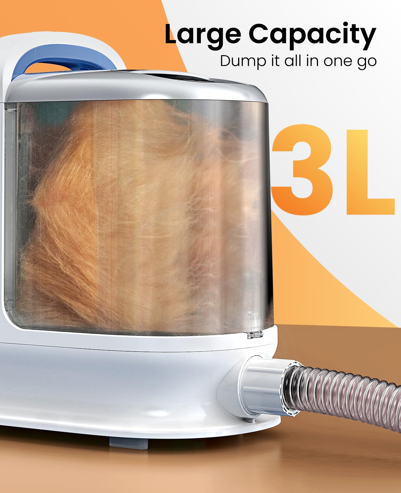 oneisall Dog Grooming Vacuum, 13000Pa Powerful 3L Dust Cup Pet Grooming Vacuum with Dog Clippers & Shedding Brush 7 Dog Grooming Kit, 3L Dust Cup, Super Quiet, 3 Suction Levels, BM3