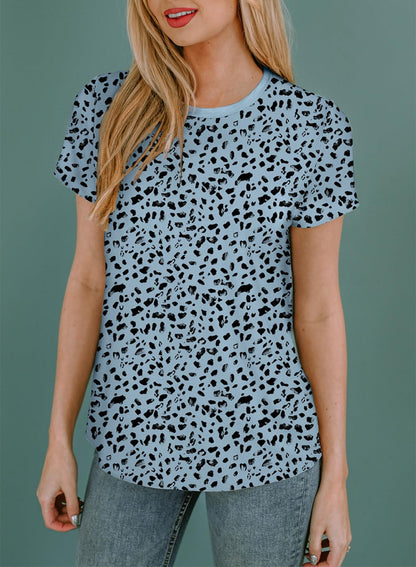 EVALESS Womens Cute Polka Dot Tops Crewneck Short Sleeve T Shirts Fashion Outfits 2025 Spring Summer Loose Fit Shirts Gray Small