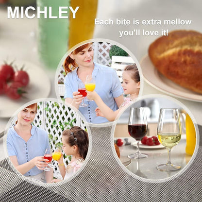 MICHLEY Unbreakable Stemmed Wine Glasses, 100% Tritan Plastic Snifter Glasses, BPA-free & Dishwasher Safe, Small Size 7.8 oz,Set of 4