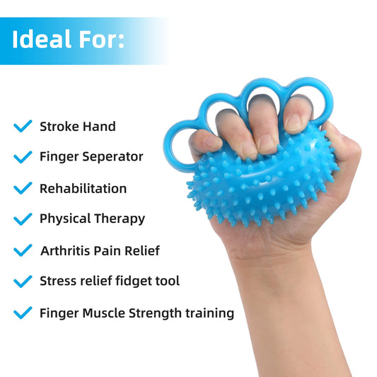 Hand Exercise Ball Finger Therapy Ball - Grip Strengthening, Improve Flexibility, Squeeze Stress Relief Balls, Resistance Strength Trainer for Hand