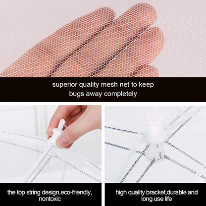 FOOEN (6 Pack) Pop-Up Outside Picnic Mesh Food Covers Tent Umbrella for Outdoors and Camping Food Net Cover Keep out Flies Mosquitoes Ideal for Parties BBQ, Reusable and Collapsible 17 x 17inches