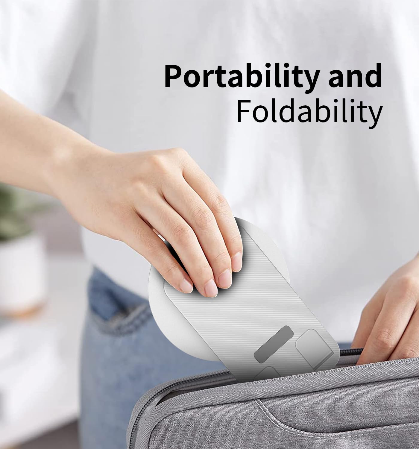 360° Degree Rotating Mobile Phone Holder,Fully Adjustable Foldable Desktop Phone Holder Stand Base,Foldable Desktop Cell Phone Stands for iPhone15 14 13 Pro Xr Xs Max X Plus iPad Samsung (K69-White)