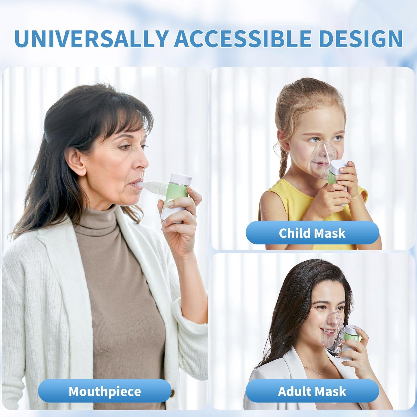 Portable Nebulizer for Adults and Kids,Rechargeable Handheld Mesh Nebulizer Machine, Travel & Home Use, Fast Relief for Breathing Problems, Ultra Quiet Auto-Cleaning