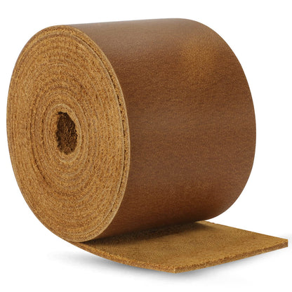 Ringsun 2 Inches Wide Flat Leather Straps for Crafts, Full Grain Leather Strips Cord String for Crafts, Tooling (2mm Thick 72.5 Inches Long Bourbon Brown)