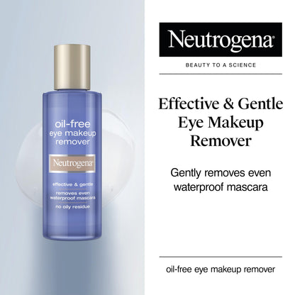Neutrogena Gentle Oil-Free Eye Makeup Remover & Cleanser for Sensitive Eyes, Non-Greasy Makeup Remover, Waterproof Mascara Remover, Dermatologist & Ophthalmologist Tested, 8 fl. oz
