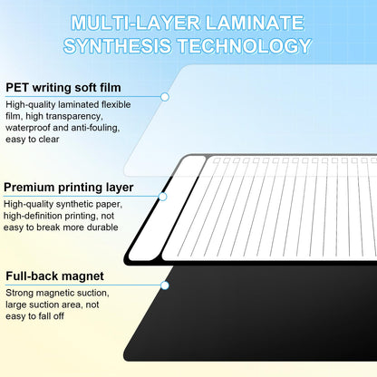 7-Piece Magnetic Dry Erase To-Do List White Board, 4'x11', Multifunctional Weekly Planner, Chore Chart, Dry Erase Planner for Refrigerator