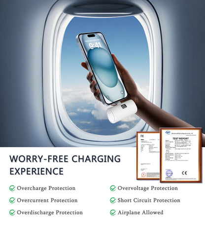 Portable Charger, 6000mAh for iPhone 15 16 Power Bank, USB-C Portable Phone Charger with Fast Charging (20W), Mini Battery Pack for iPhone 15 Pro/15 Plus/15 Promax/Samsung/Huawei Andriod - White