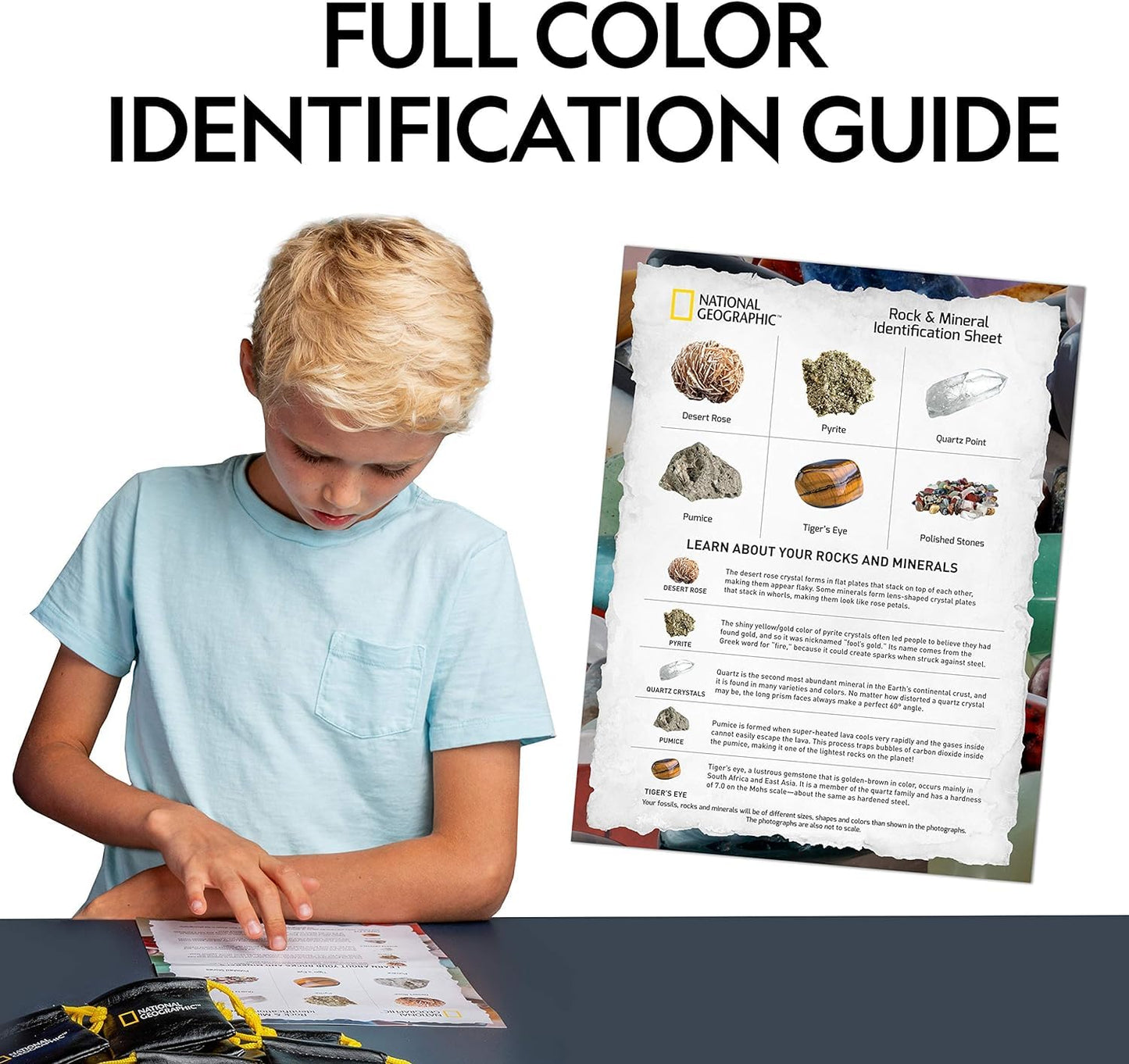 NATIONAL GEOGRAPHIC Kids Rock Collection – 1.25 lb. Assorted Rocks, Minerals & Gemstones Plus 50 Cool Rocks & Minerals to Share, STEM Earth Science Kit for The Classroom, Homeschool & More