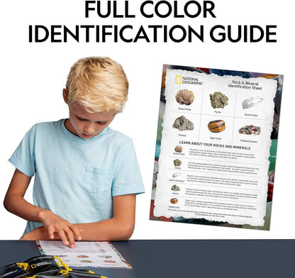 NATIONAL GEOGRAPHIC Kids Rock Collection – 1.25 lb. Assorted Rocks, Minerals & Gemstones Plus 50 Cool Rocks & Minerals to Share, STEM Earth Science Kit for The Classroom, Homeschool & More
