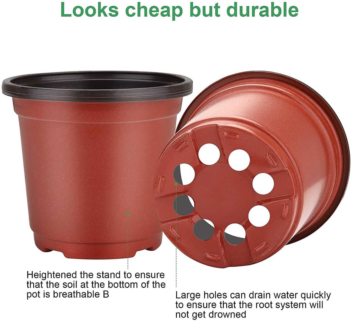 MIXC Plant Nursery Pots with Humidity Dome 4" Soft Transparent Plastic Gardening Pot Planting Containers Cups Planter Small Starter Seed Starting Trays for Seedling with 10pcs Plant Labels，30 Sets