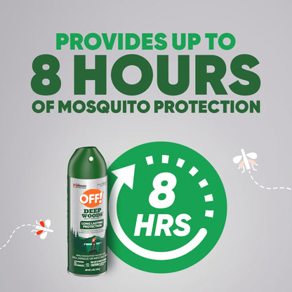 OFF! Deep Woods Insect Repellent Aerosol, Bug Spray with Long Lasting Protection from Mosquitoes and Ticks, 6 oz