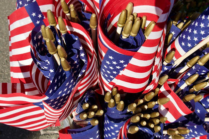GIFTEXPRESS Set of 12, Proudly Made in U.S.A. Small American Flags 4x6 Inch/Small US Flag/Mini American Stick Flag/American Hand Held Stick Flags Spear Top