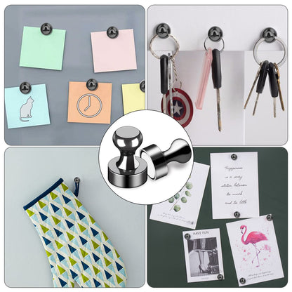 LOVIMAG 12Pcs Black Fridge Magnets, Small and Strong Magnets for Whiteboard, Office, Classroom, Map, Kitchen