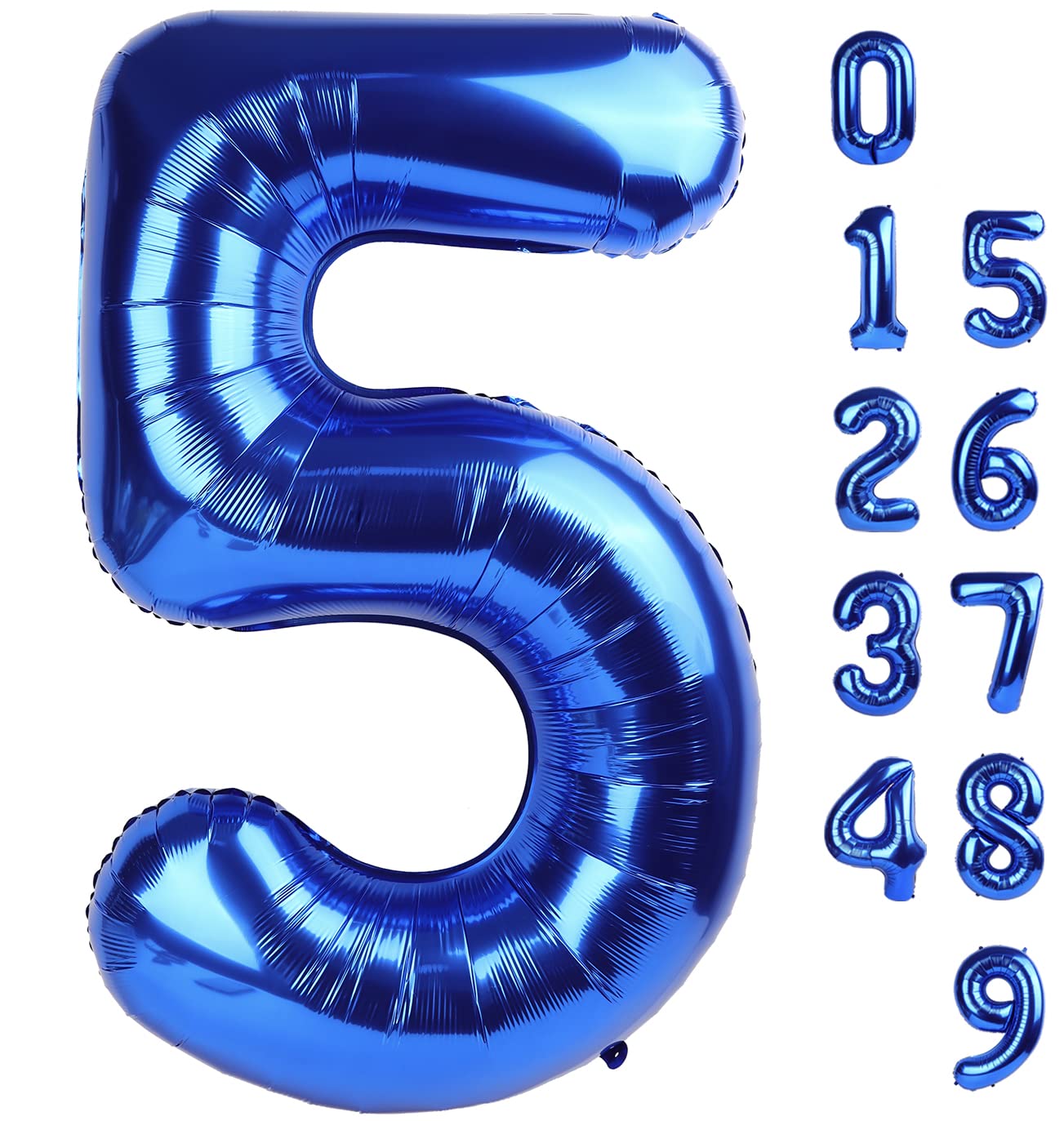 Number 5 Balloon 40 Inch for 5th Birthday Decorations, 15 25 35 50 Big Navy Blue Numbers Balloons for Wedding Party Decor