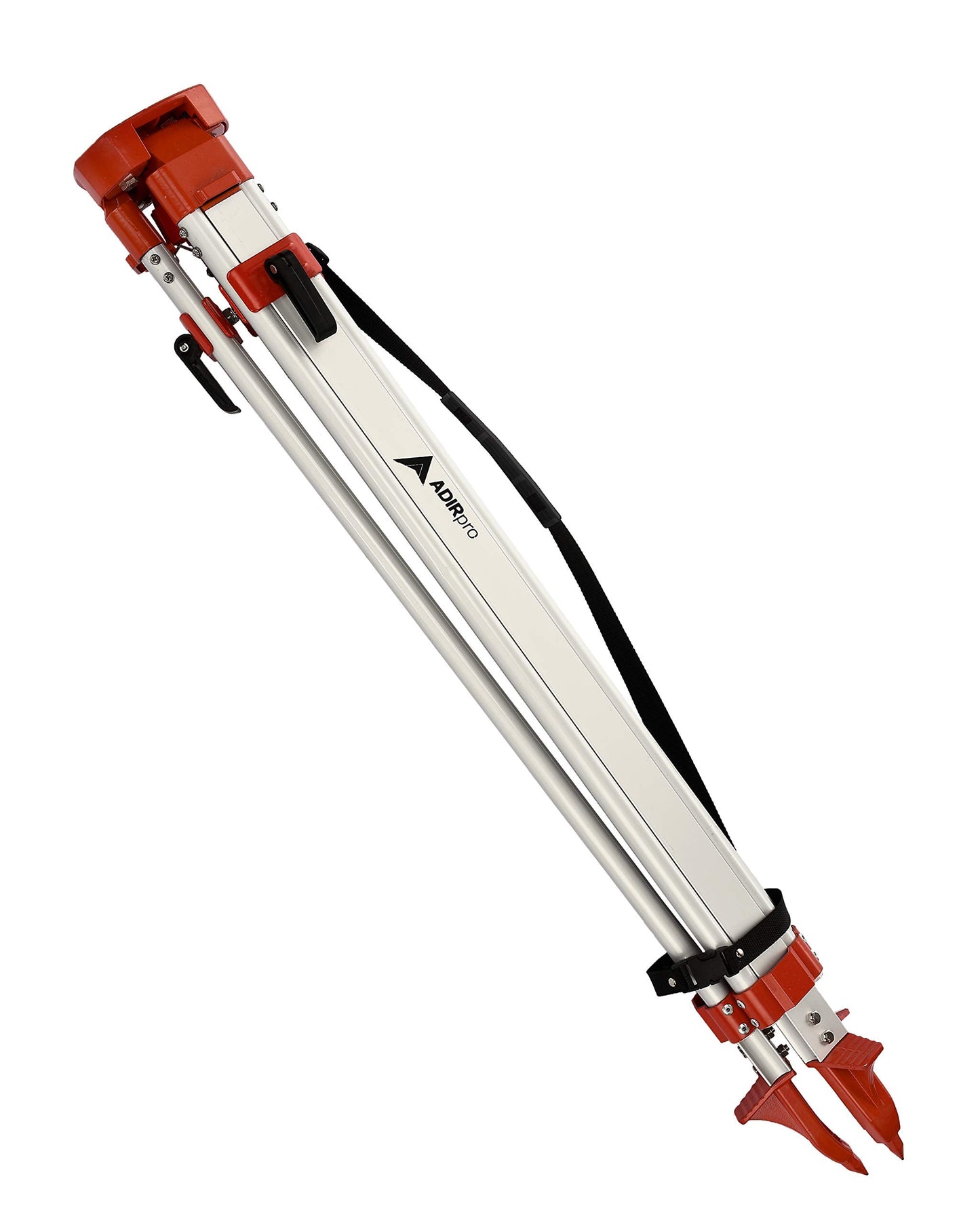 AdirPro Universal Survey Tripod – Laser Level Tripod – Transit Level Tripod - Quick Clamp - Heavy Duty Contractor Tripod 5/8” x 11” Thread (Orange Aluminum)