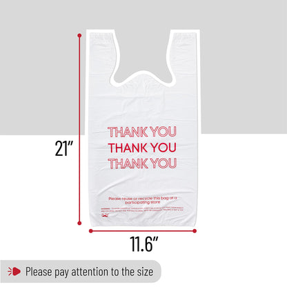 Mr. Pen - Thank You T-Shirt Bags, 11.6" x 6.5" x 21", 100 Pack, Plastic Bags with Handles