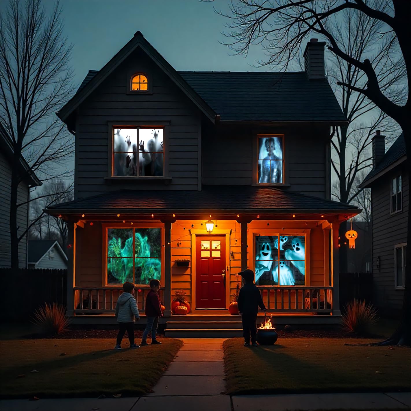 (5.5 ft x 9 ft) Holographic Rear Projection Screen with Mounting Hardware for Projecting Halloween Videos