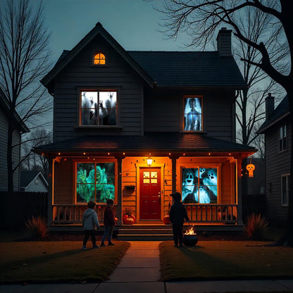 (5.5 ft x 9 ft) Holographic Rear Projection Screen with Mounting Hardware for Projecting Halloween Videos