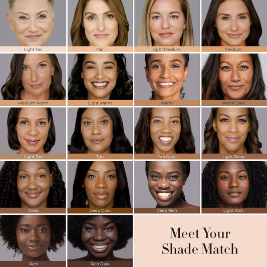 LUMINESS Silk Airbrush Spray Foundation & Buffing Brush Kit – Full Coverage Foundation & Dual-Sided Buffing Brush - Buildable Coverage, Anti-Aging Formula Hydrates & Moisturizes - Light Medium