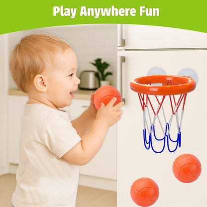 MARPPY Bath Toys - Bathtub Basketball Hoop for Kids Toddlers - Mold Free Bath Toys with Suction Cup & 3 No Hole Balls - Shower and Bathtub Toys for Toddlers - Boys Girls
