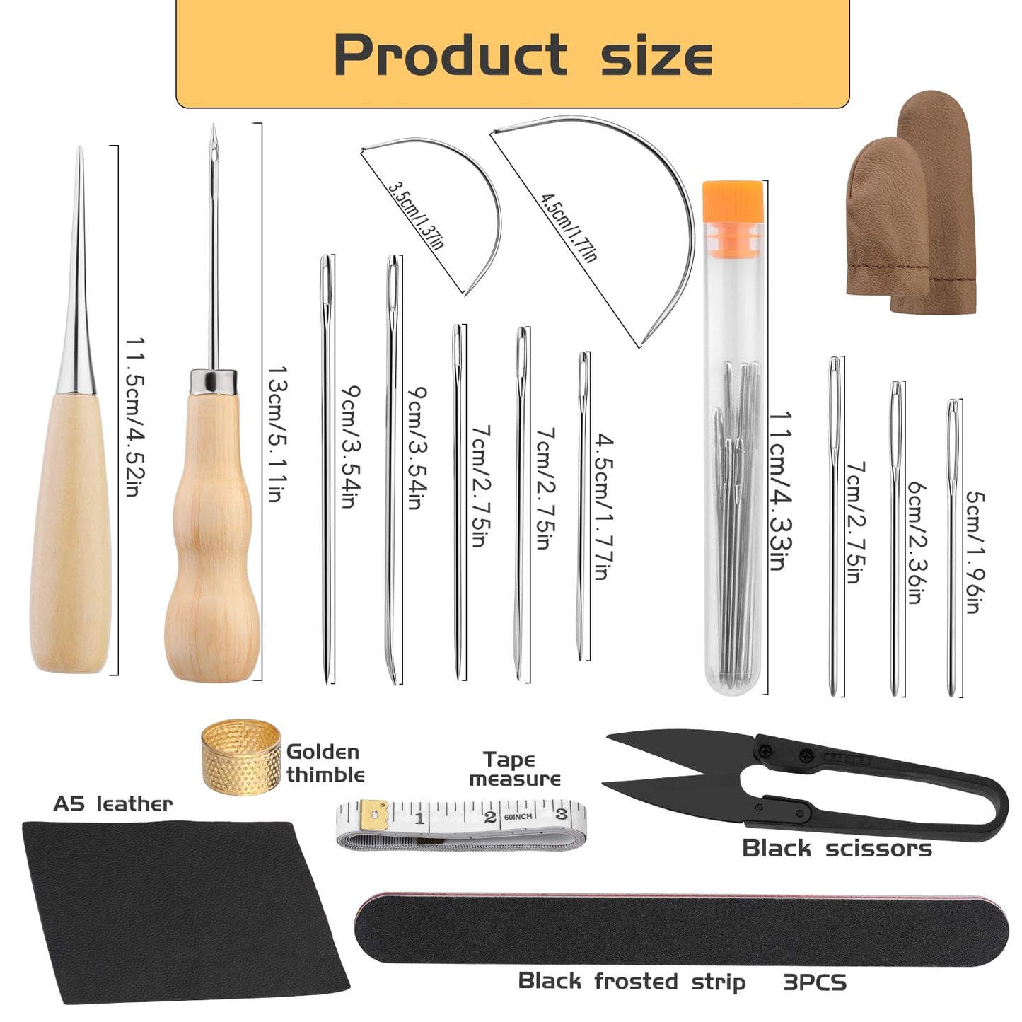 LUNARM Leather Stitching Pony - Leather Pony Clamp Table Desktop Pony Horse Clamp with Large Eye Sewing Needles Waxed Thread Sewing Thread Awls Nail Files for DIY Leather Hand Stitching