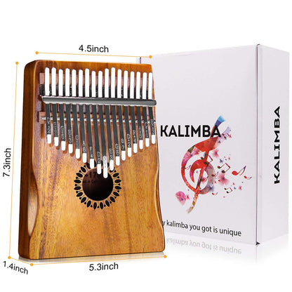 Newlam Kalimba Thumb Piano 17 Keys, Portable Mbira Finger Piano Gifts for Kids and Adults Beginners Wood