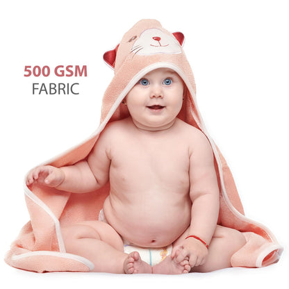 MINIBOO Hooded Baby Towels for Newborn & Toddler - Super Soft Baby Bath Towels with Hood, Highly Absorbent Viscose Made from Bamboo Hooded Towel for Girls, Newborn Essentials.