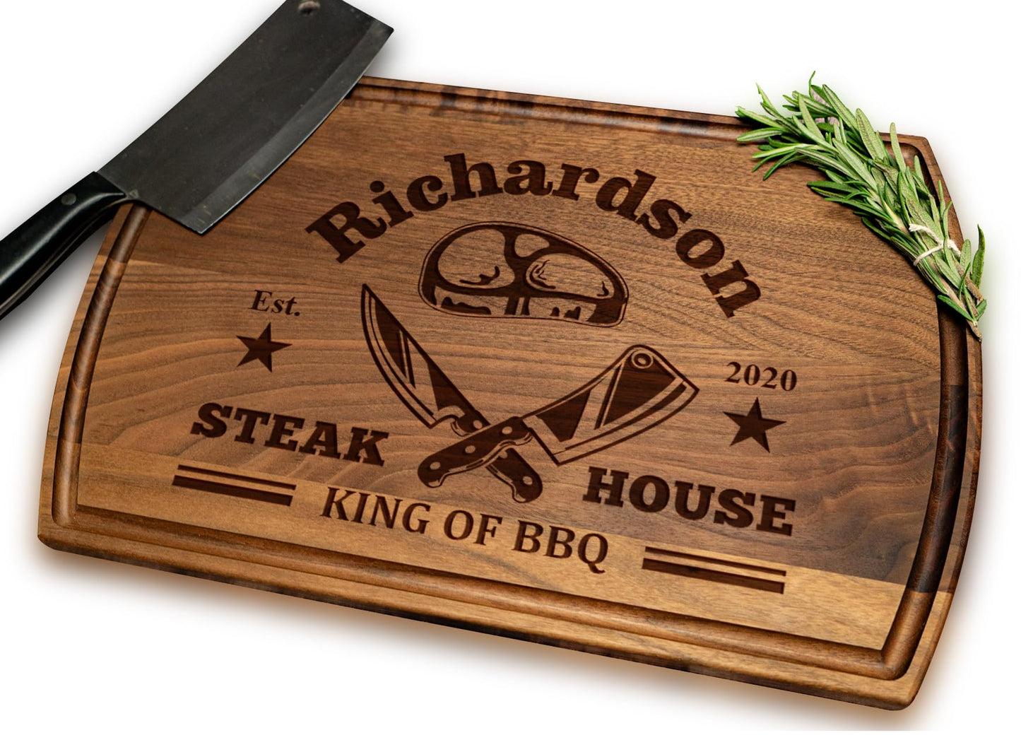 Personalized Dad Cutting Board - Customized Wood Grill Board for BBQ Masters - Custom Barbecue and Grilling Gift for Dad, Grandpa or Him - Anniversary, Birthday, Father's Day Gifts, Gifts for Men