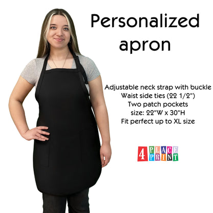 PLACE4PRINT Custom Chef Apron with Embroidered Name. Premium Quality Custom Aprons for Men and Women - Cooking, Baking, Grilling