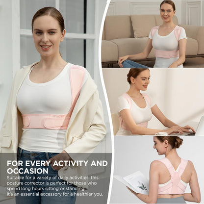 Posture Corrector for Women and Men, Adjustable Upper Back Brace for Clavicle Support and Providing Pain Relief from Neck, Shoulder, and Upper Back (S/M)