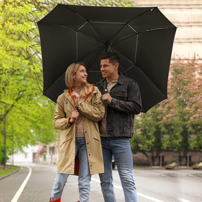 G4Free Extra Large Golf Umbrella Sun Protection Double Canopy Vented Windproof UV Square Automatic Open 68 Inch Oversize Stick Umbrella for Men Women