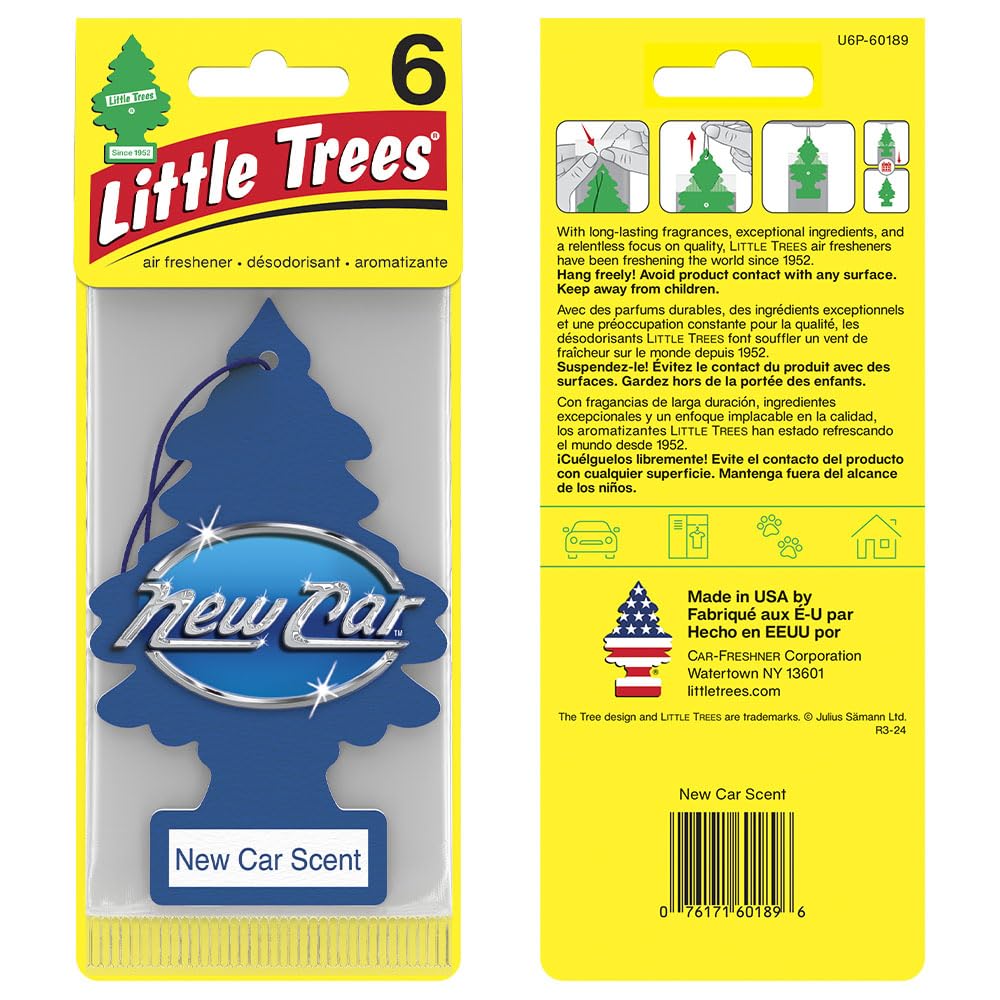 LITTLE TREES Air Fresheners Car Air Freshener. Hanging Tree Provides Long Lasting Scent for Auto or Home. New Car Scent, 24 Air Fresheners