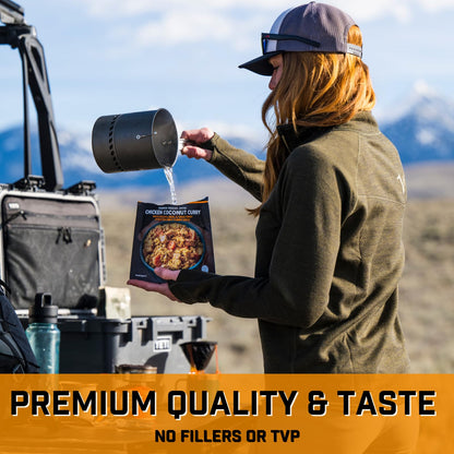 Peak Refuel Chicken Coconut Curry | Freeze Dried Backpacking and Camping Food | Amazing Taste & Quality | High Protein | Real Meat | Quick Prep (2 Serving Pouch)