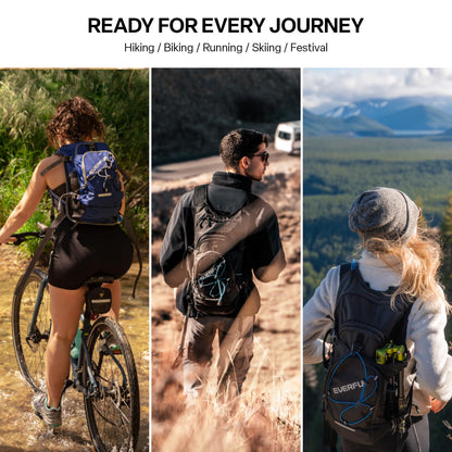 EVERFUN Hydration Backpack 18L Hiking Water Backpack with Water Bladder 2L, Women Men Hydration Pack Insulated Daypack Lightweight Hydropack with Rain Cover for Hiking, Cycling, Running, Festivals
