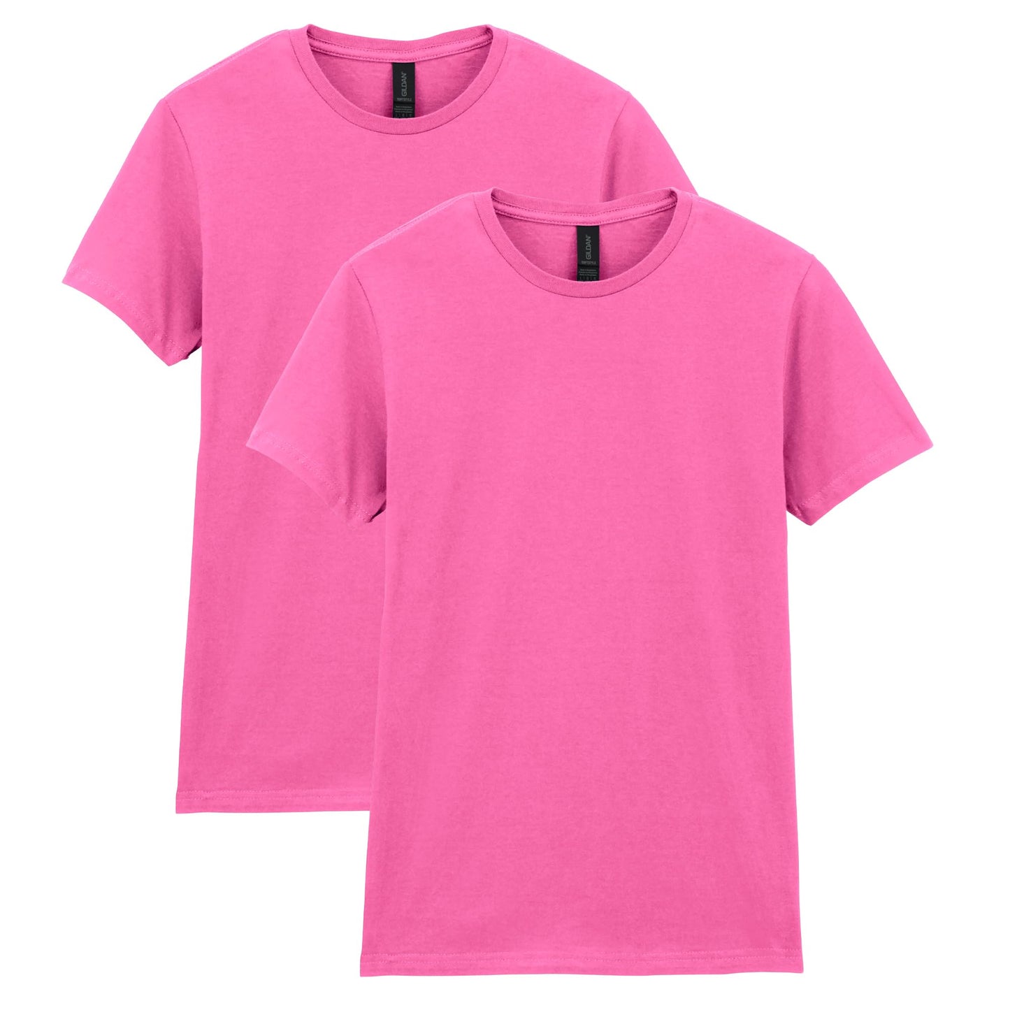 Gildan Women's Softstyle Cotton T-Shirt, Style G64000L, Multipack, Azalea (2-Pack), Large