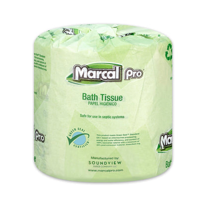 Marcal Pro Toilet Paper 100% Recycled - 2 Ply, White Bath Tissue, 242 Sheets Per Roll - 48 Individually Wrapped Rolls Per Case Green Seal Certified Toilet Paper 03001