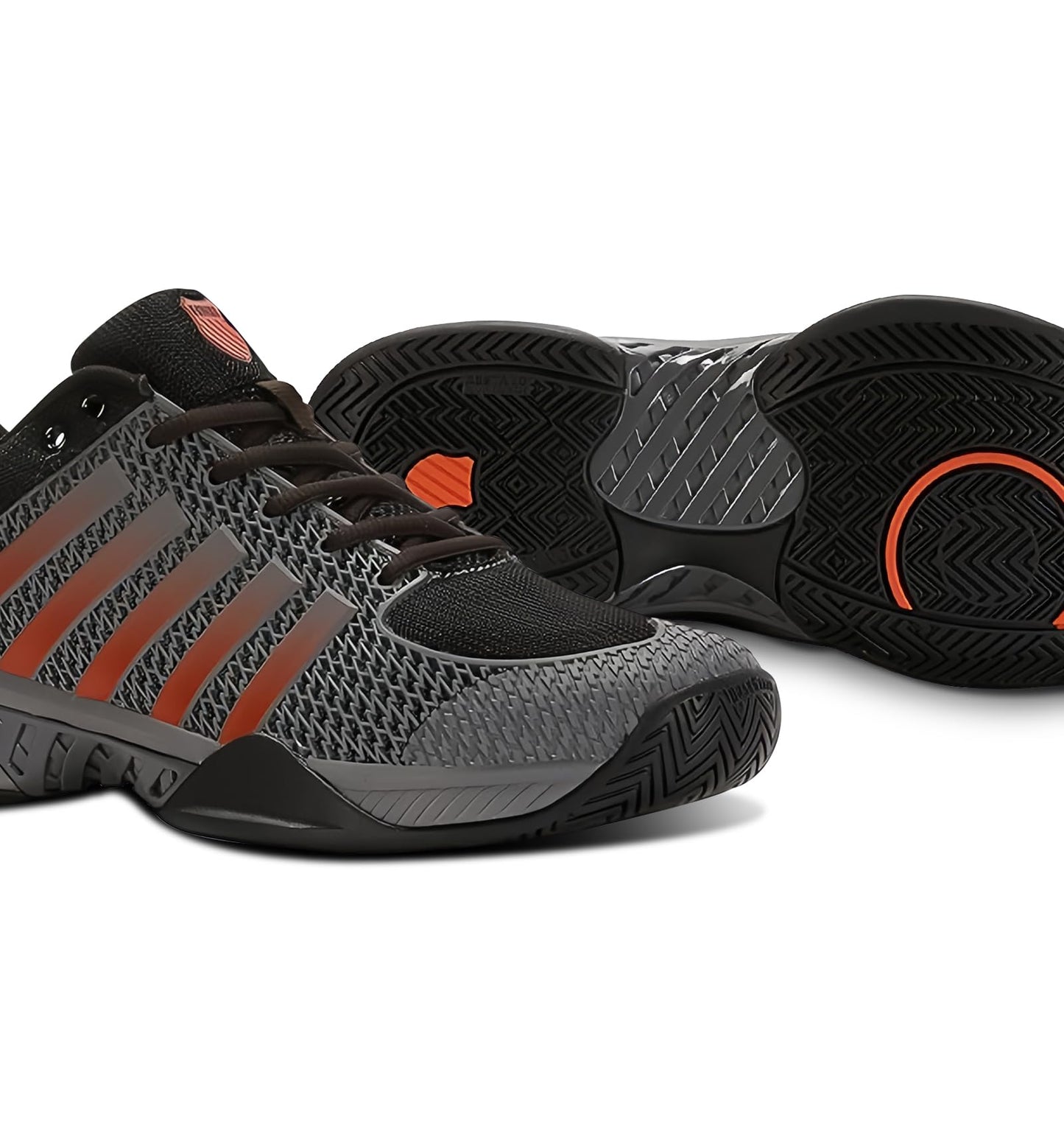 K-Swiss Men's Express Light Pickleball Shoe, Steel Gray/Jet Black/Spicy Orange, 8.5 M