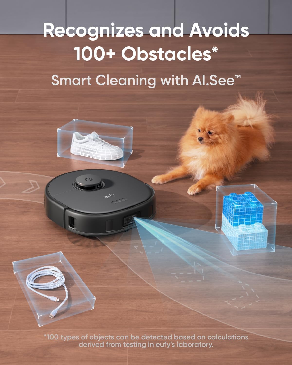 eufy Renewed X10 Pro Omni Robot Vacuum and Mop Combo, 8,000 Pa Suction, Dual Mops with 12 mm Auto-Lift and Carpet Detection, AI Obstacle Avoidance, Auto Mop Washing, Auto Drying, Self-Emptying