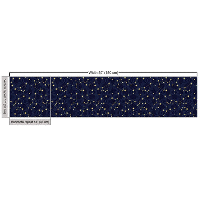 Lunarable Constellation Fabric by The Yard, Zodiac Themed Connected Stars with Vertical Wavy Lines, Decorative Fabric for Upholstery and Home Accents, 2 Yards, Grey Charcoal