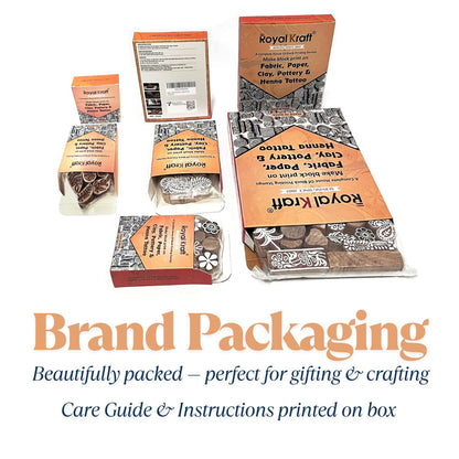 Mehndi Print Blocks Stylish Border Pattern Wooden Stamps (Set of 10) Htag2156