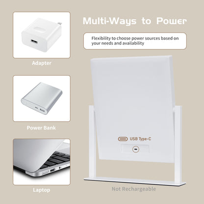 NUSVAN Vanity Mirror with Lights, Makeup Mirror with Lights,3 Color Lighting Modes Detachable 10X Magnification Mirror Touch Control,360°Rotation, White.